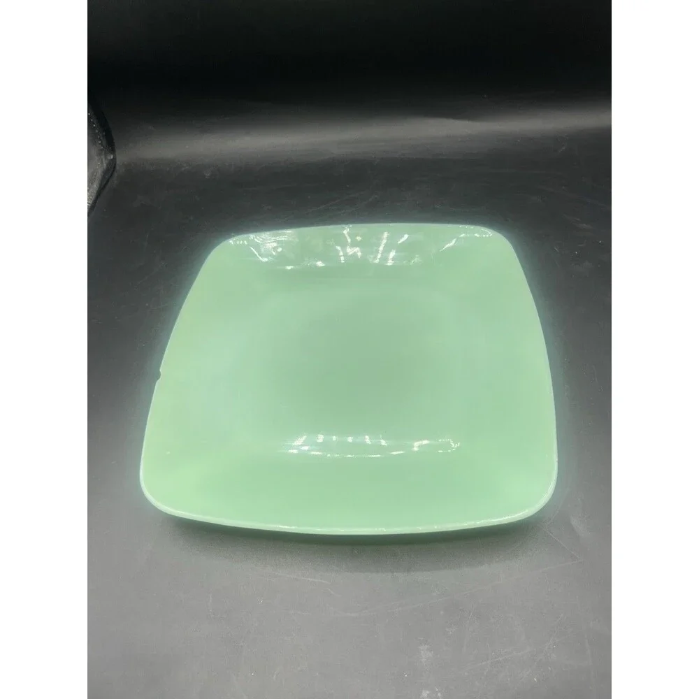 Vintage Fire King Jadeite Charm Dinner Plate 9.75” Green Milk Glass Chip Read